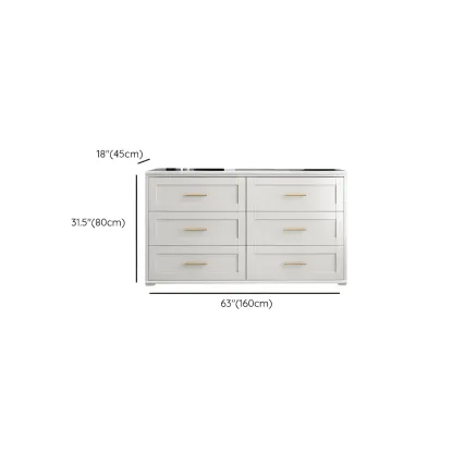 Glam White Wooden Dressers & Chests with Drawers for Bedroom Image - 26