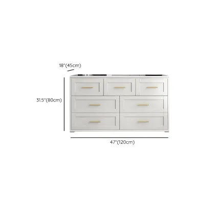 Glam White Wooden Dressers & Chests with Drawers for Bedroom Image - 27