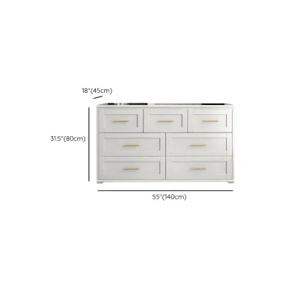 Glam White Wooden Dressers & Chests with Drawers for Bedroom Image - 28