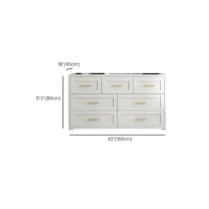 Glam White Wooden Dressers & Chests with Drawers for Bedroom Image - 29