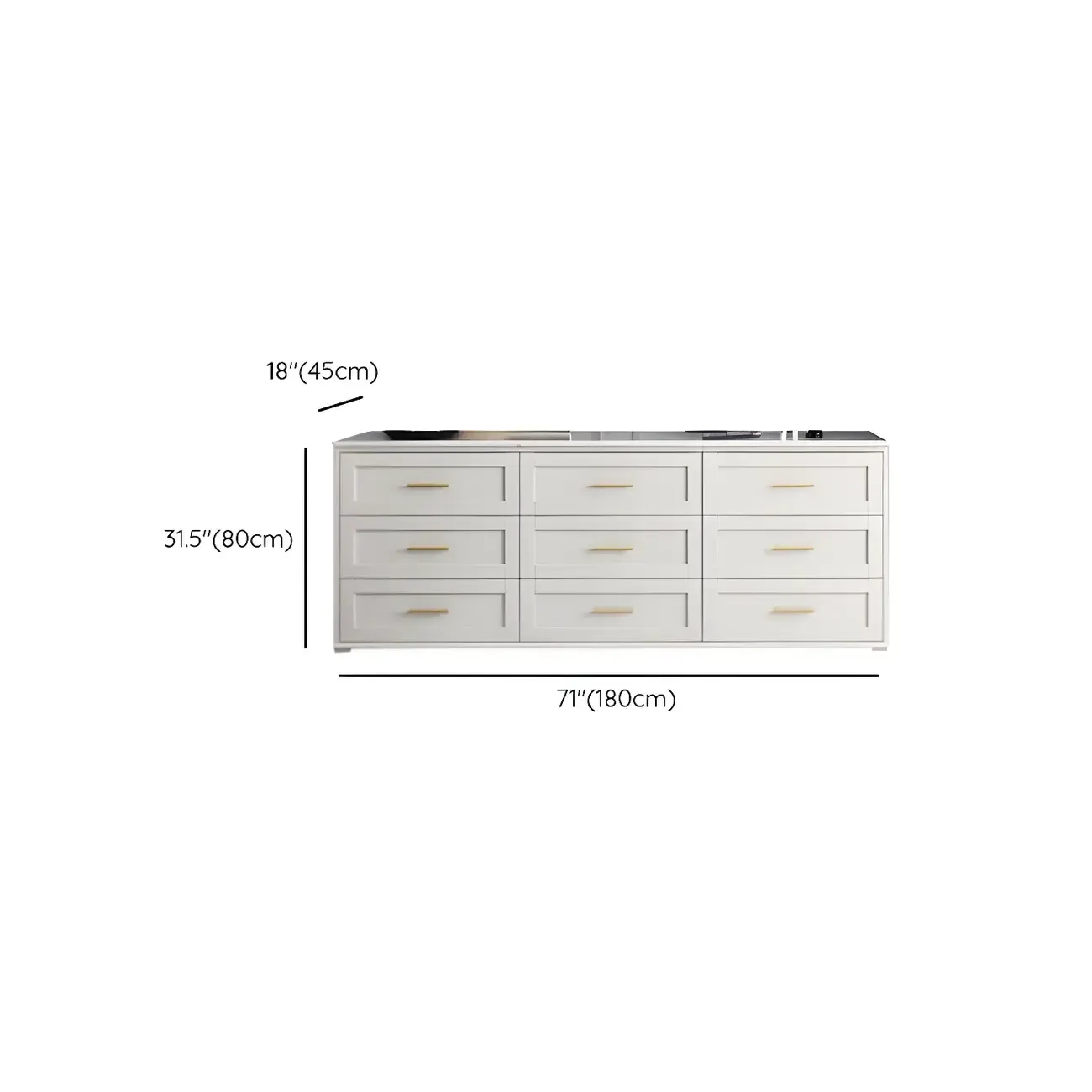 Glam White Wooden Dressers & Chests with Drawers for Bedroom Image - 30