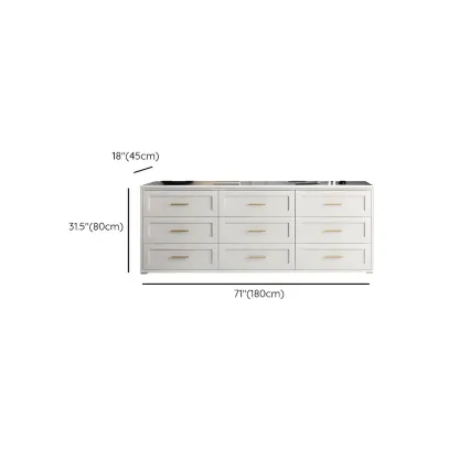 Glam White Wooden Dressers & Chests with Drawers for Bedroom Image - 30