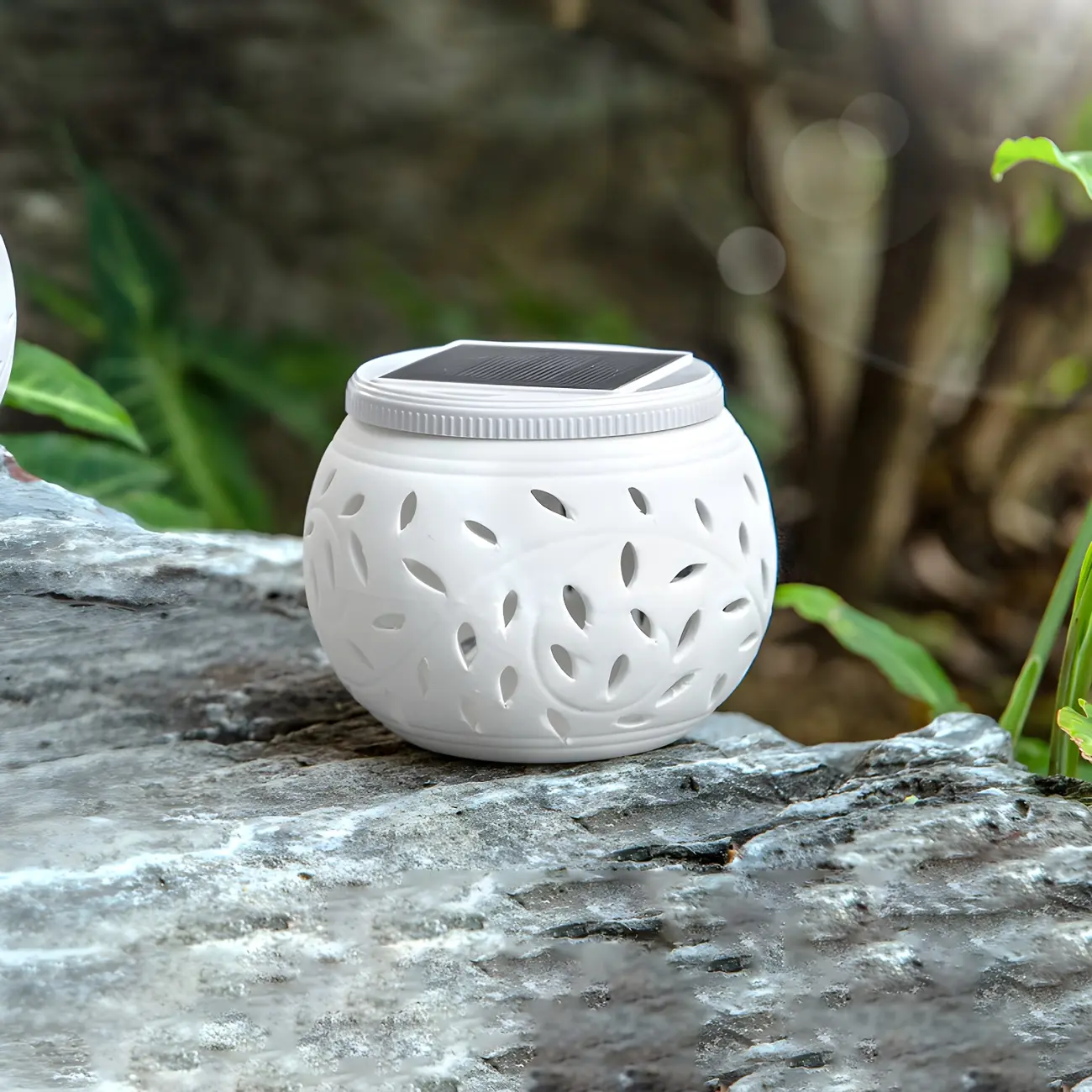 Solar White Ceramic Decorative Post Cap Light Image - 1 | homeyfad