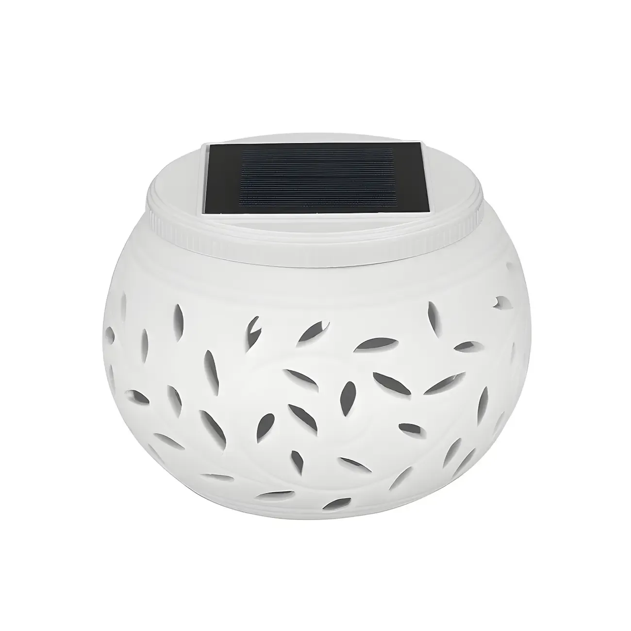 Solar White Ceramic Decorative Post Cap Light Image - 4