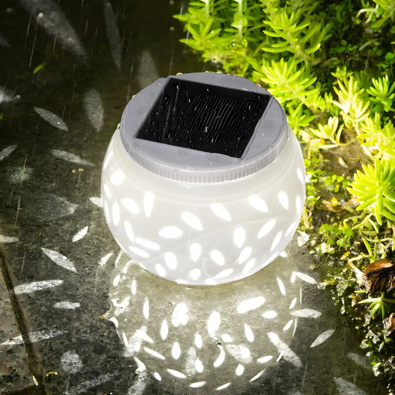 Solar White Ceramic Decorative Post Cap Light Image - 7