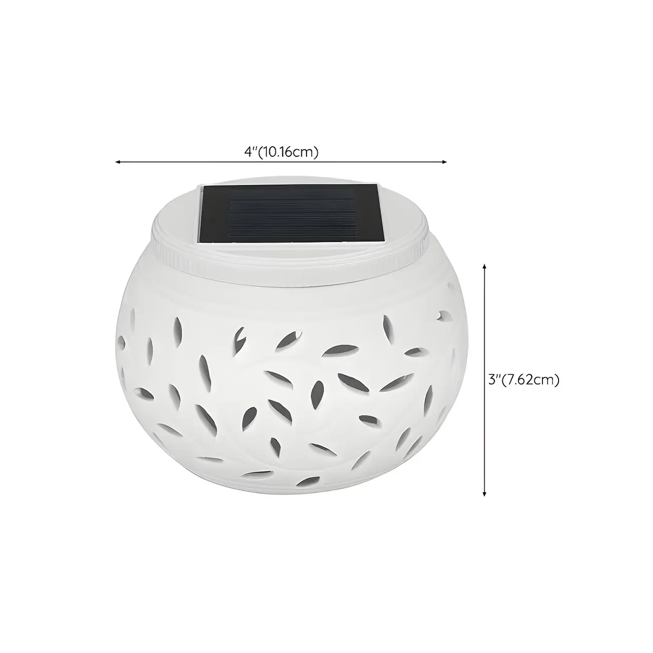 Solar White Ceramic Decorative Post Cap Light #size