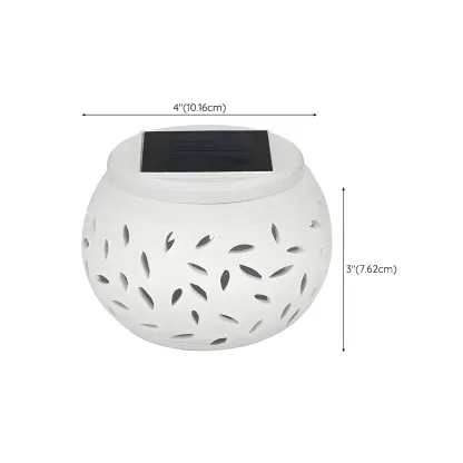 Solar White Ceramic Decorative Post Cap Light #size