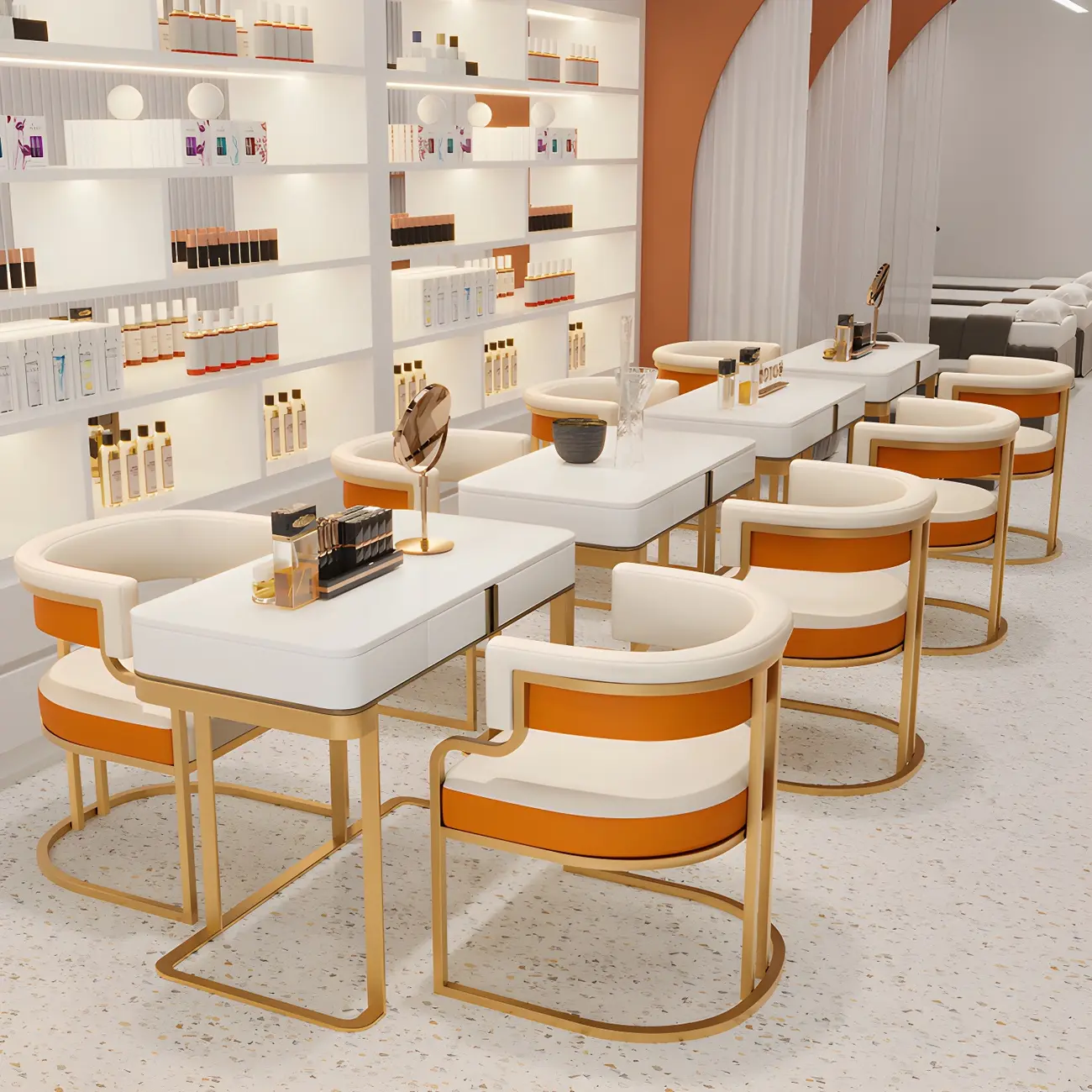 Glam Gold Frame Faux Leather Dining Chair Image - 19 | homeyfad