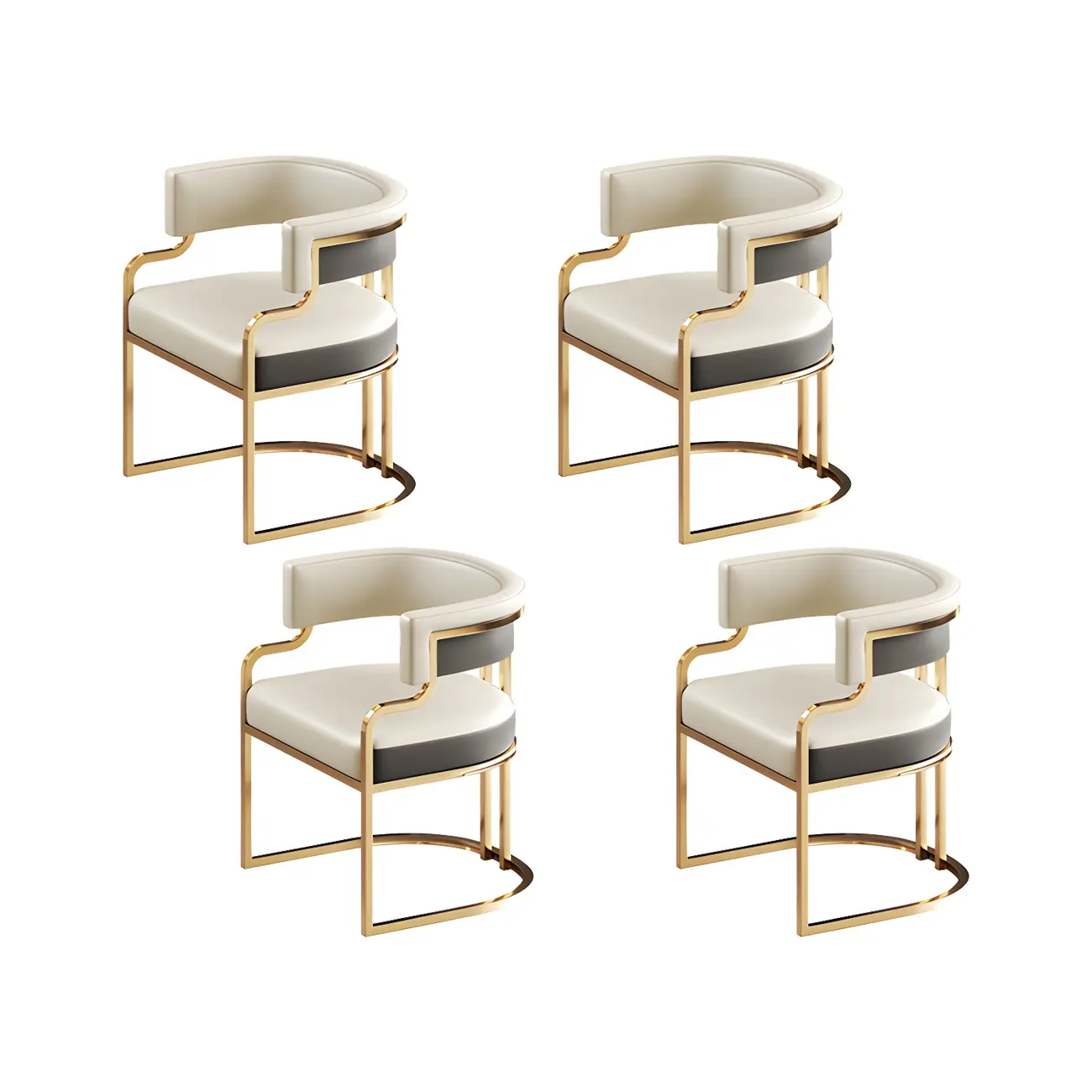 Glam Gold Frame Faux Leather Dining Chair Image - 4 | homeyfad