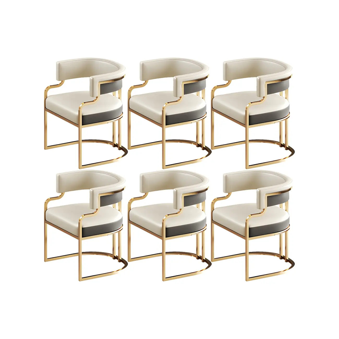 Glam Gold Frame Faux Leather Dining Chair Image - 6 | homeyfad