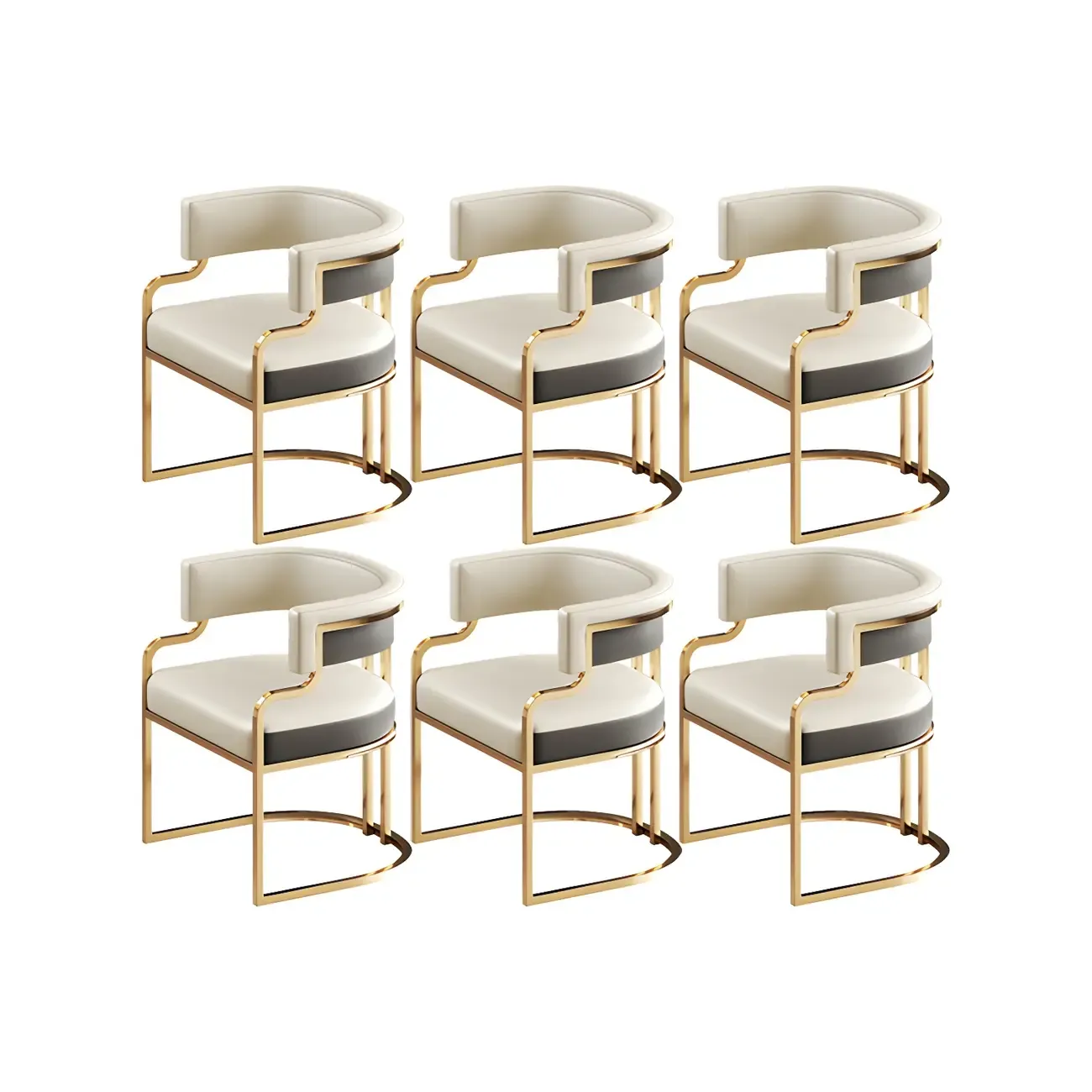 Glam Gold Frame Faux Leather Dining Chair Image - 6