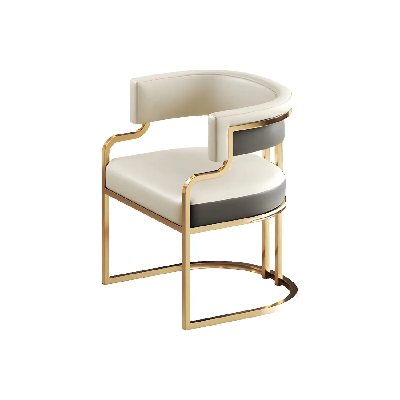 Glam Gold Frame Faux Leather Dining Chair Image - 9