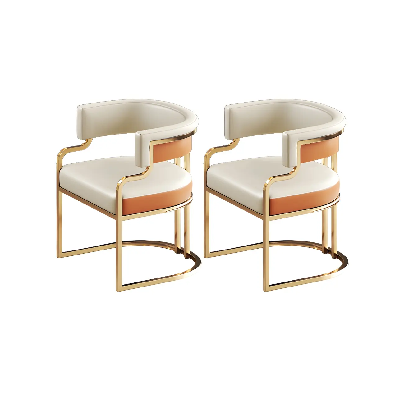 Glam Gold Frame Faux Leather Dining Chair Image - 21 | homeyfad