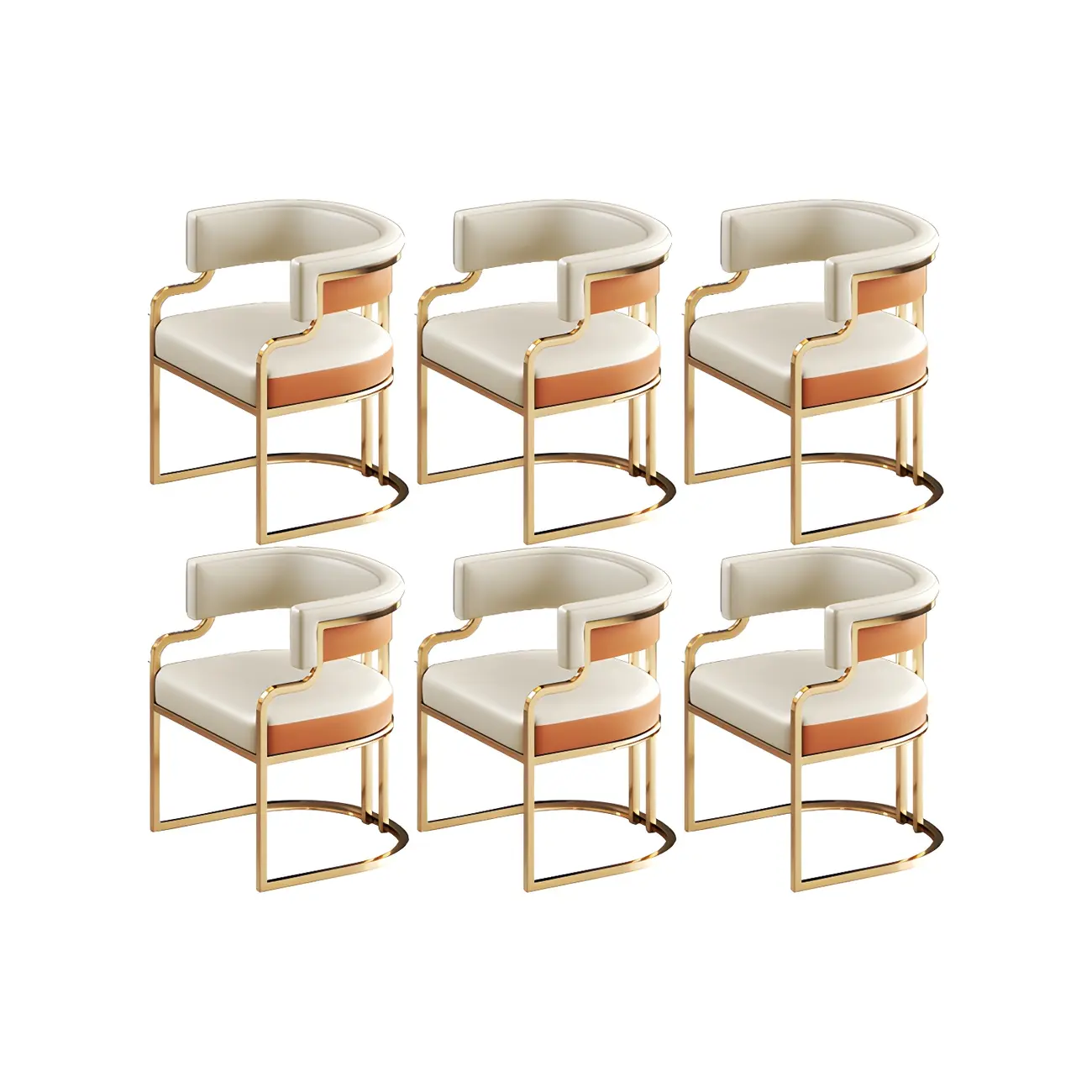 Glam Gold Frame Faux Leather Dining Chair Image - 23 | homeyfad