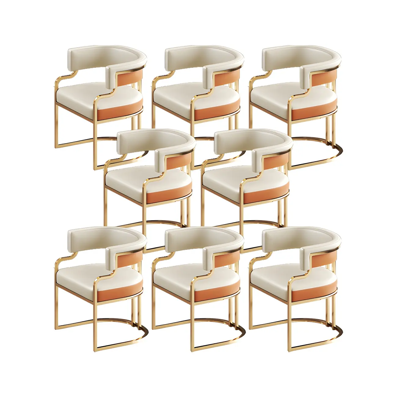 Glam Gold Frame Faux Leather Dining Chair Image - 24 | homeyfad