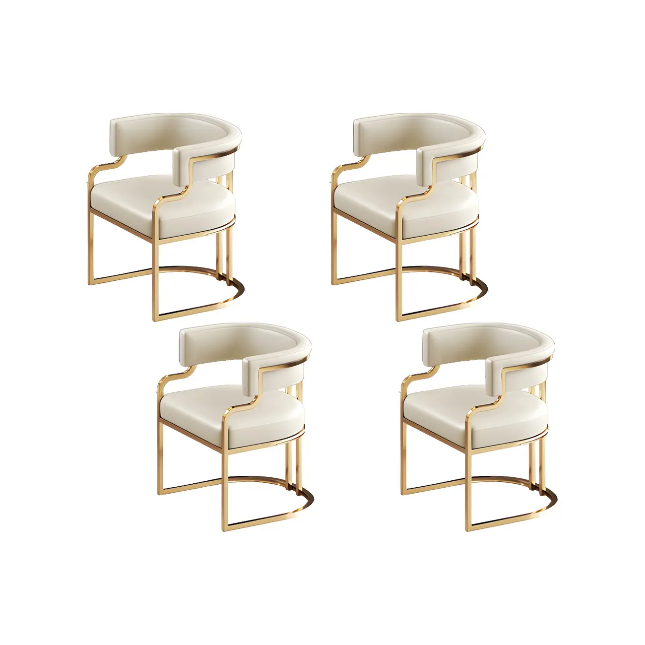 Glam Gold Frame Faux Leather Dining Chair Image - 27 | homeyfad