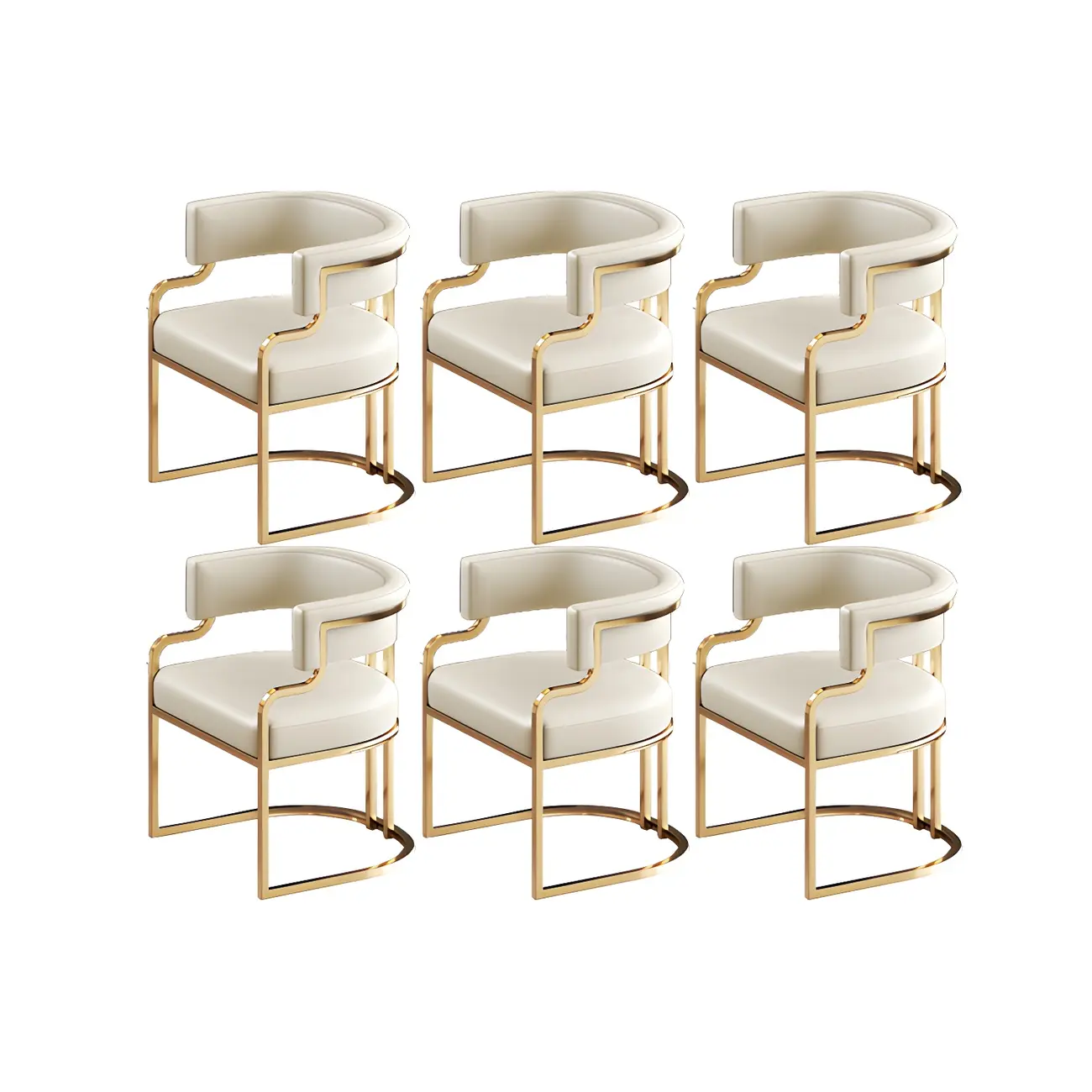 Glam Gold Frame Faux Leather Dining Chair Image - 28 | homeyfad