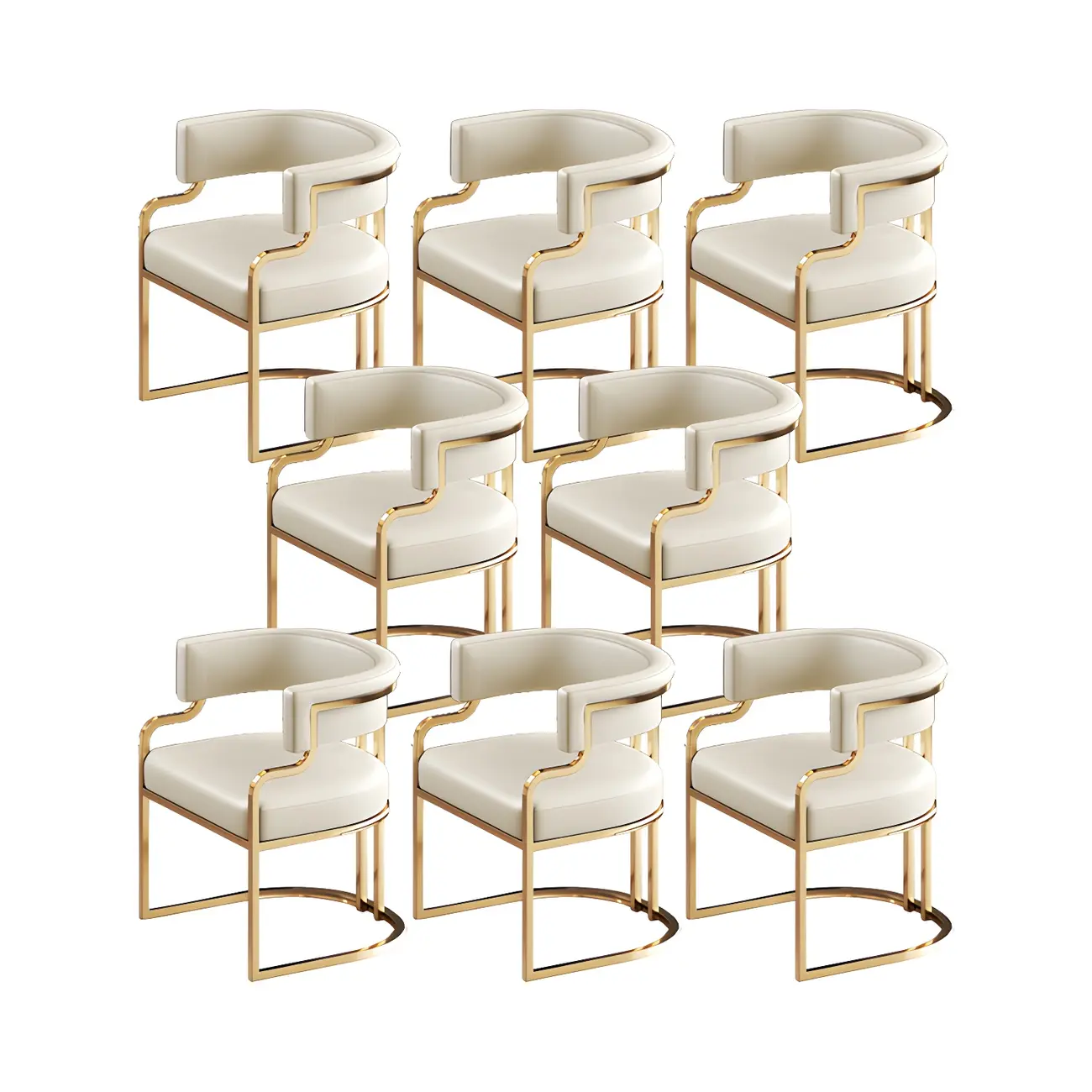 Glam Gold Frame Faux Leather Dining Chair Image - 29 | homeyfad
