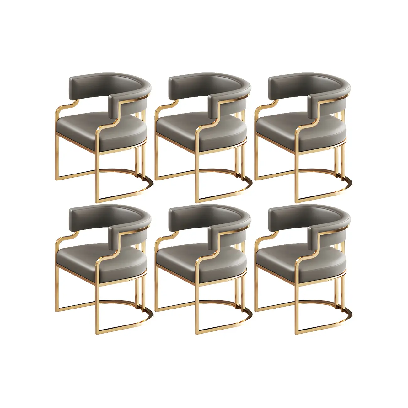 Glam Gold Frame Faux Leather Dining Chair Image - 33 | homeyfad