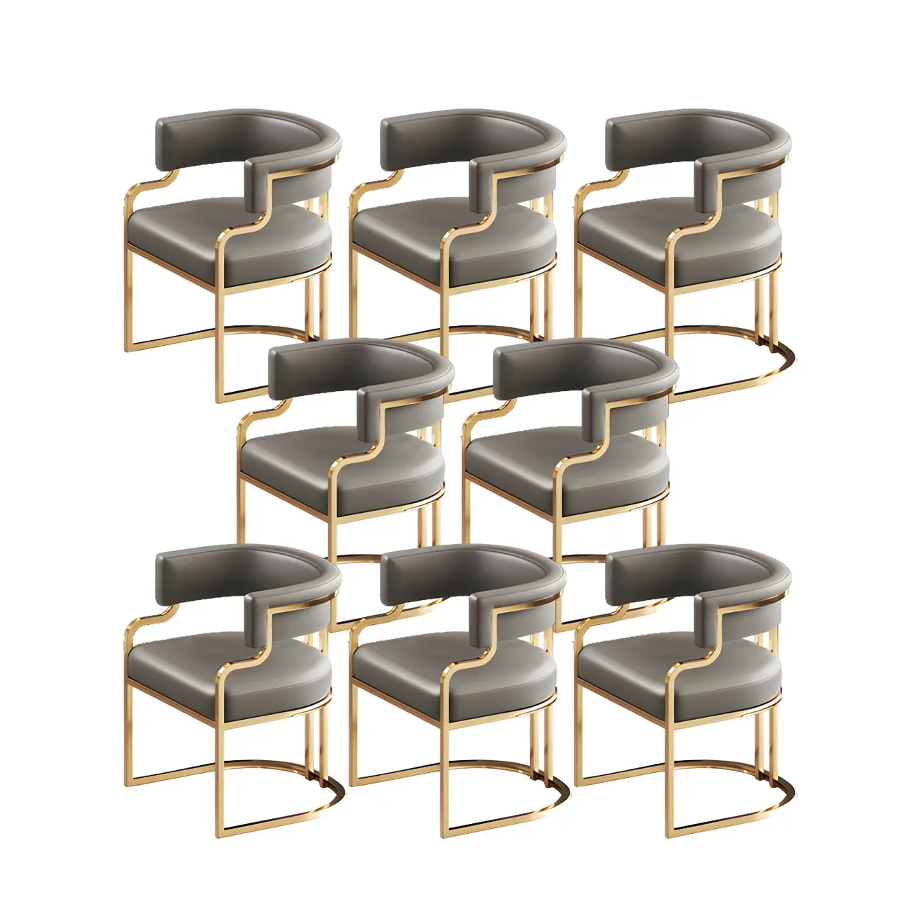 Glam Gold Frame Faux Leather Dining Chair Image - 34 | homeyfad
