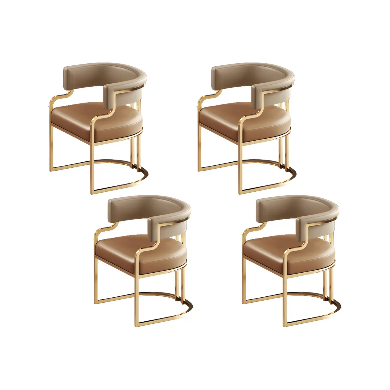 Glam Gold Frame Faux Leather Dining Chair Image - 37 | homeyfad