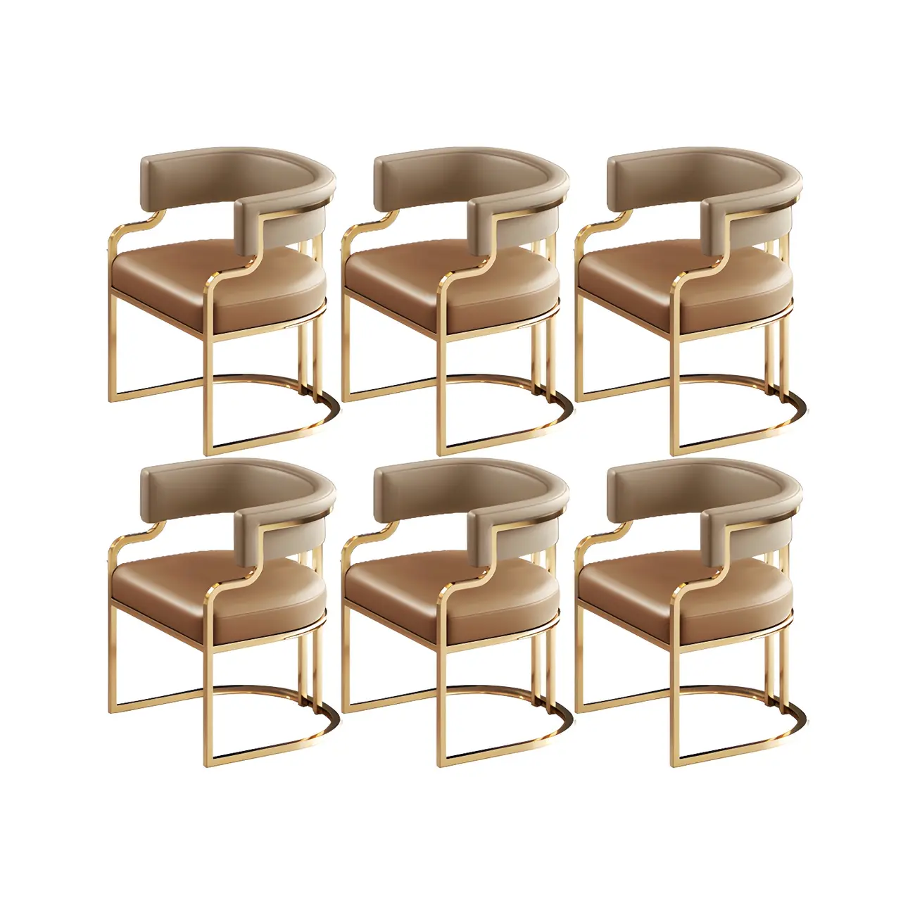 Glam Gold Frame Faux Leather Dining Chair Image - 38 | homeyfad