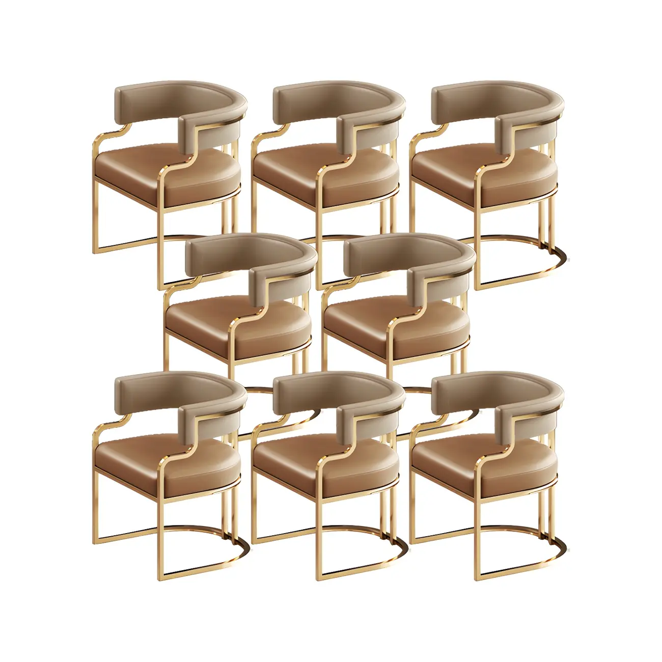 Glam Gold Frame Faux Leather Dining Chair Image - 39 | homeyfad