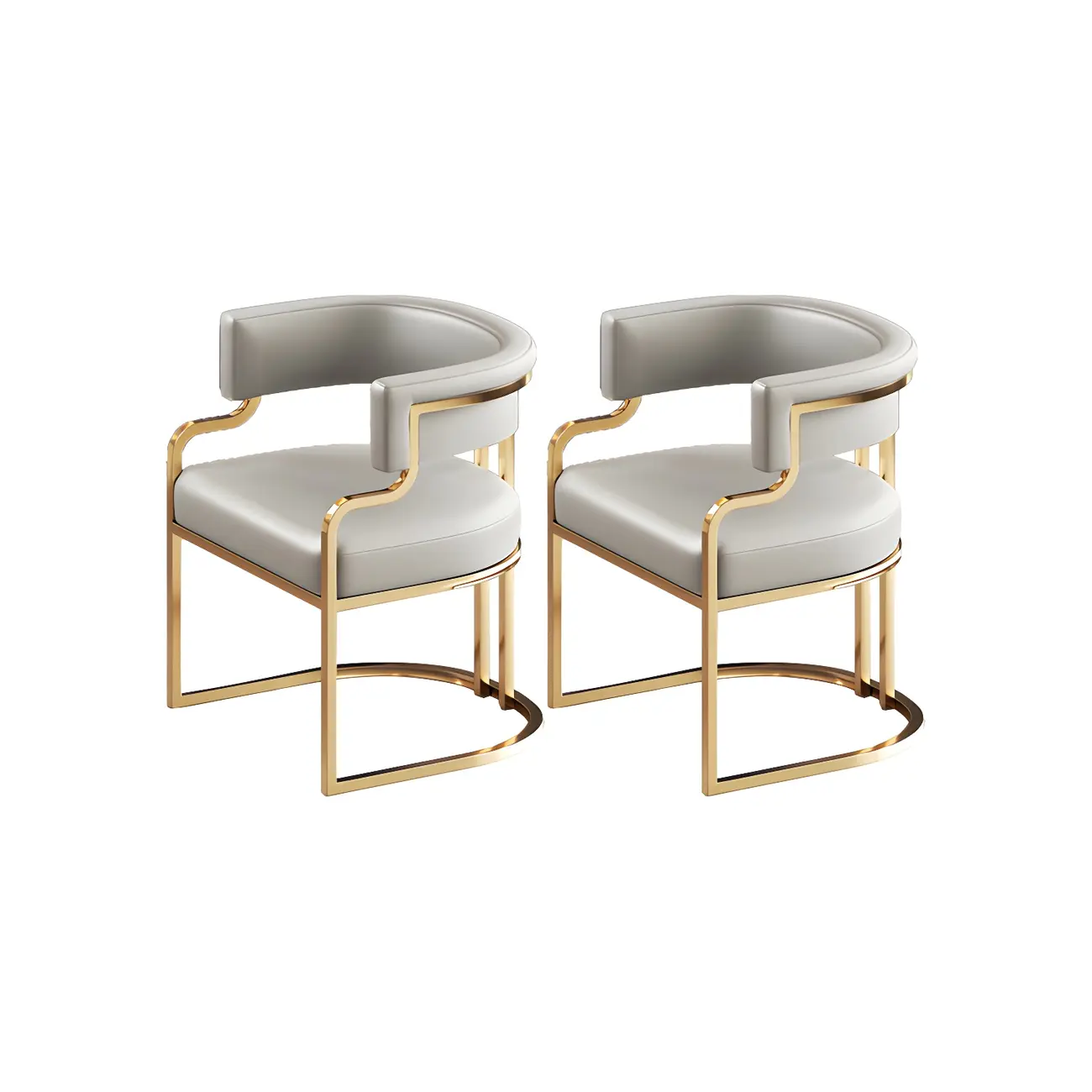 Glam Gold Frame Faux Leather Dining Chair Image - 41 | homeyfad