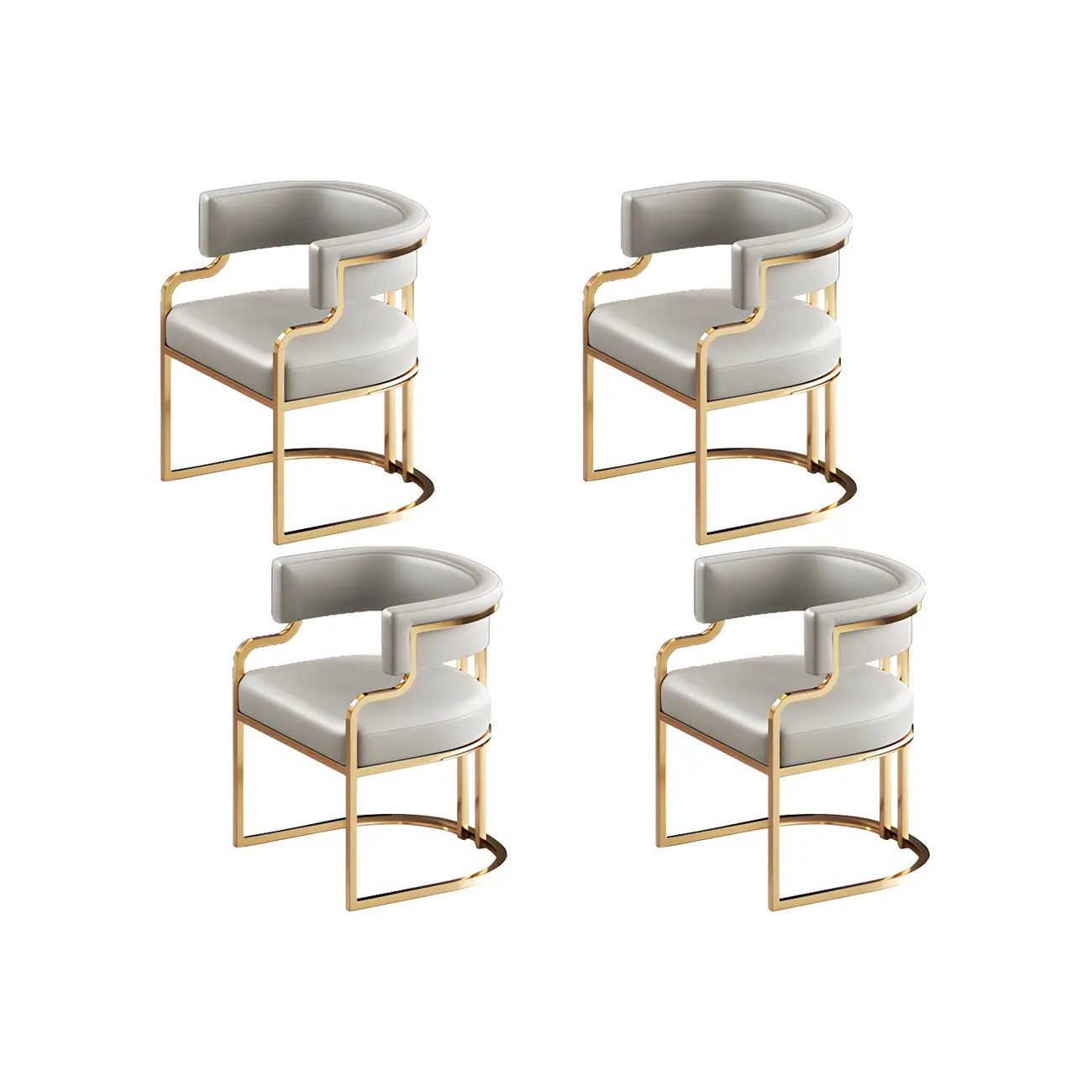 Glam Gold Frame Faux Leather Dining Chair Image - 42 | homeyfad