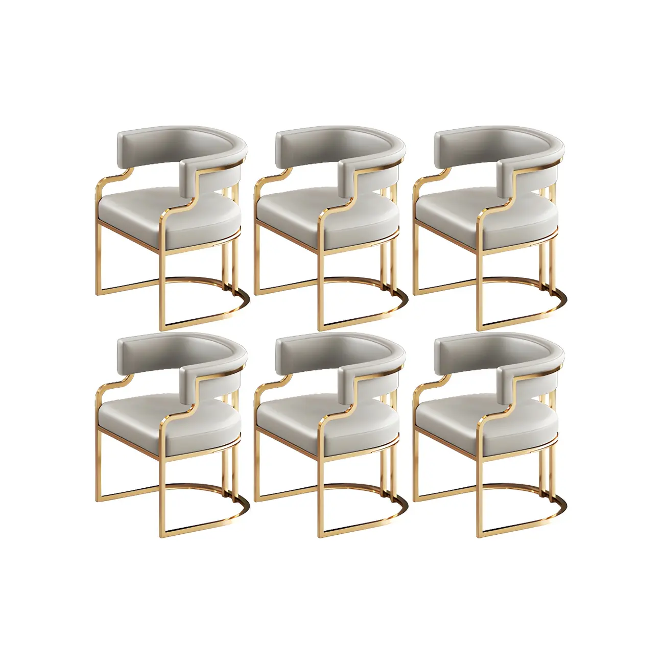 Glam Gold Frame Faux Leather Dining Chair Image - 43 | homeyfad