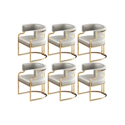 Glam Gold Frame Faux Leather Dining Chair Image - 43