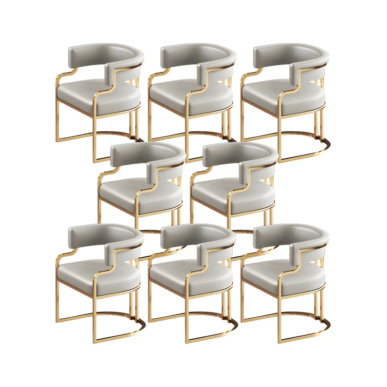 Glam Gold Frame Faux Leather Dining Chair Image - 44 | homeyfad