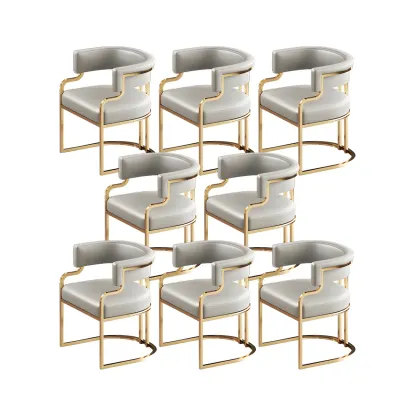 Glam Gold Frame Faux Leather Dining Chair Image - 44