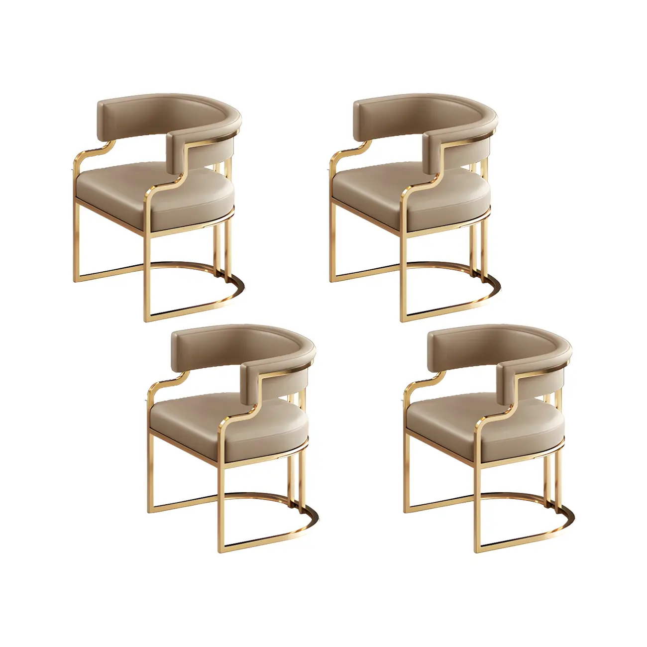 Glam Gold Frame Faux Leather Dining Chair Image - 47 | homeyfad