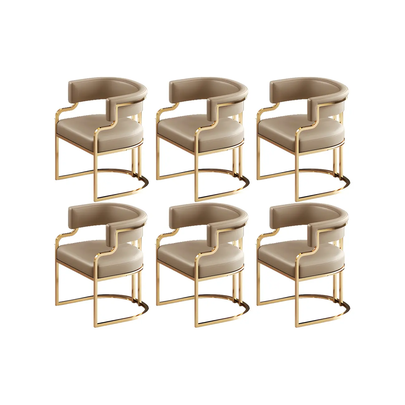 Glam Gold Frame Faux Leather Dining Chair Image - 48 | homeyfad