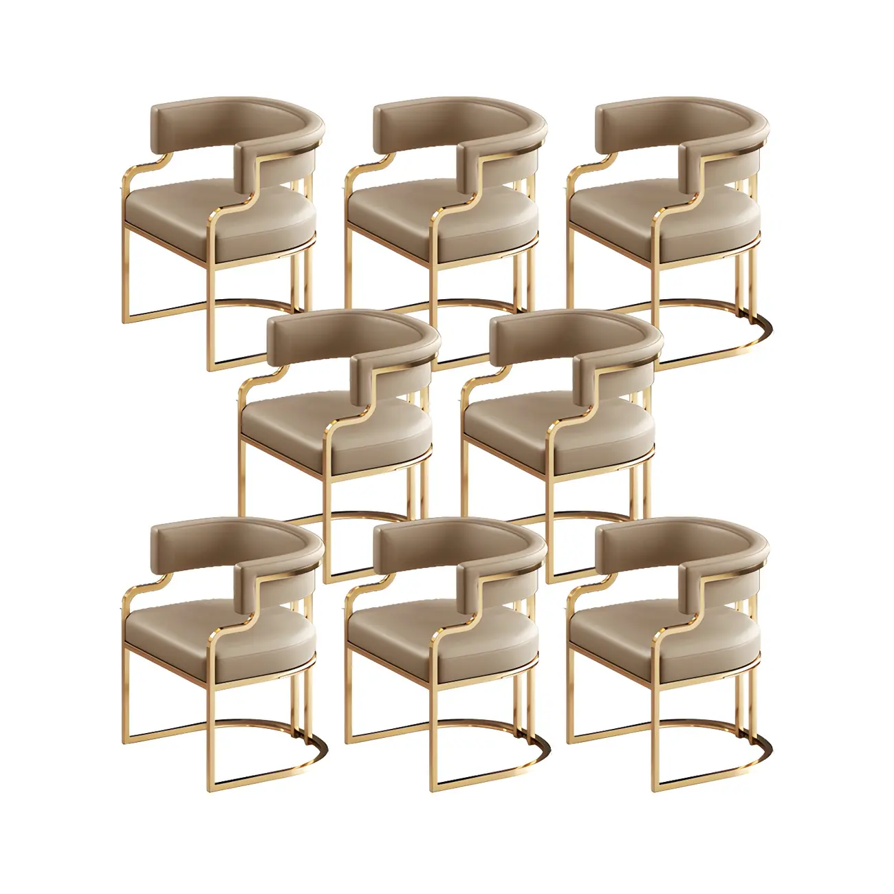 Glam Gold Frame Faux Leather Dining Chair Image - 49 | homeyfad