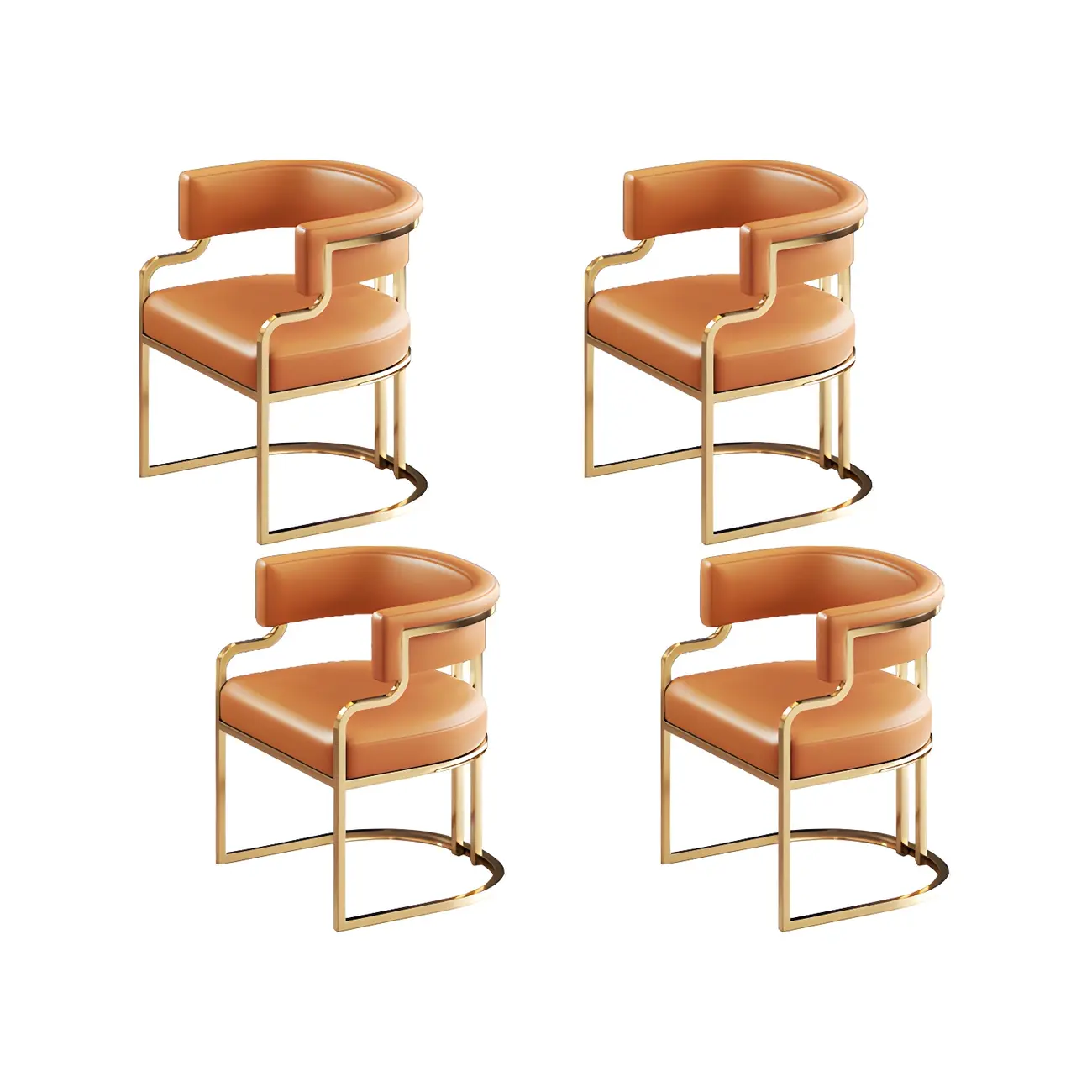 Glam Gold Frame Faux Leather Dining Chair Image - 57 | homeyfad