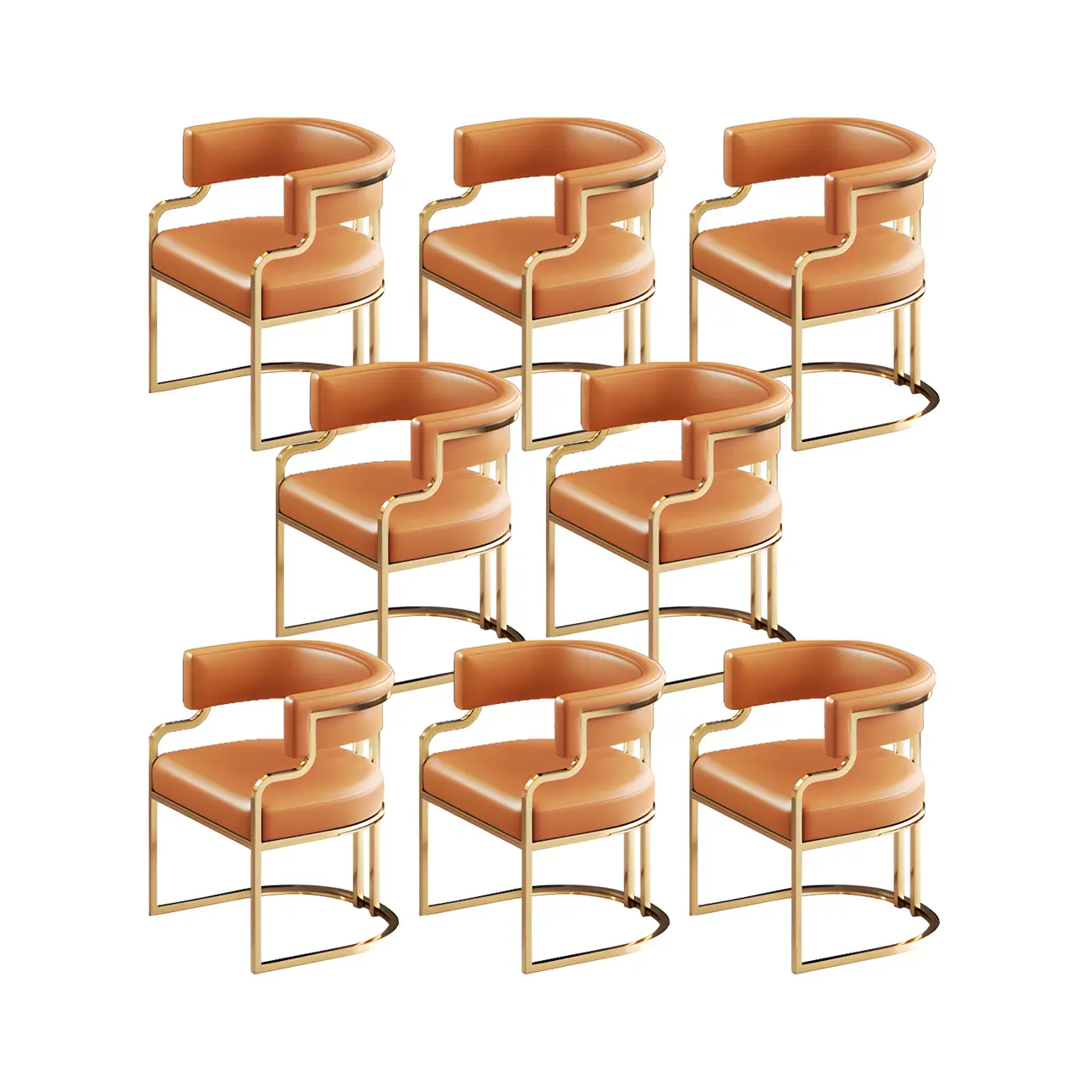 Glam Gold Frame Faux Leather Dining Chair Image - 59 | homeyfad