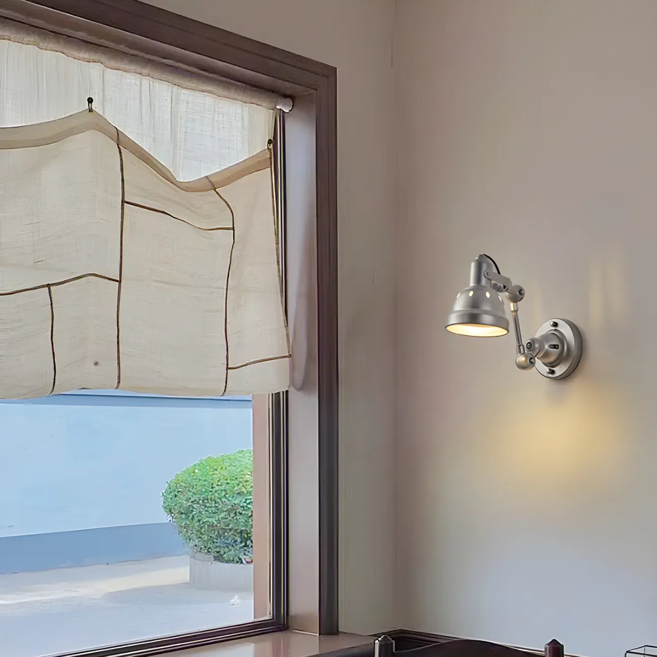 Industrial Metal Silver Adjustable Swing Arm Wall Light Image - 4 | homeyfad