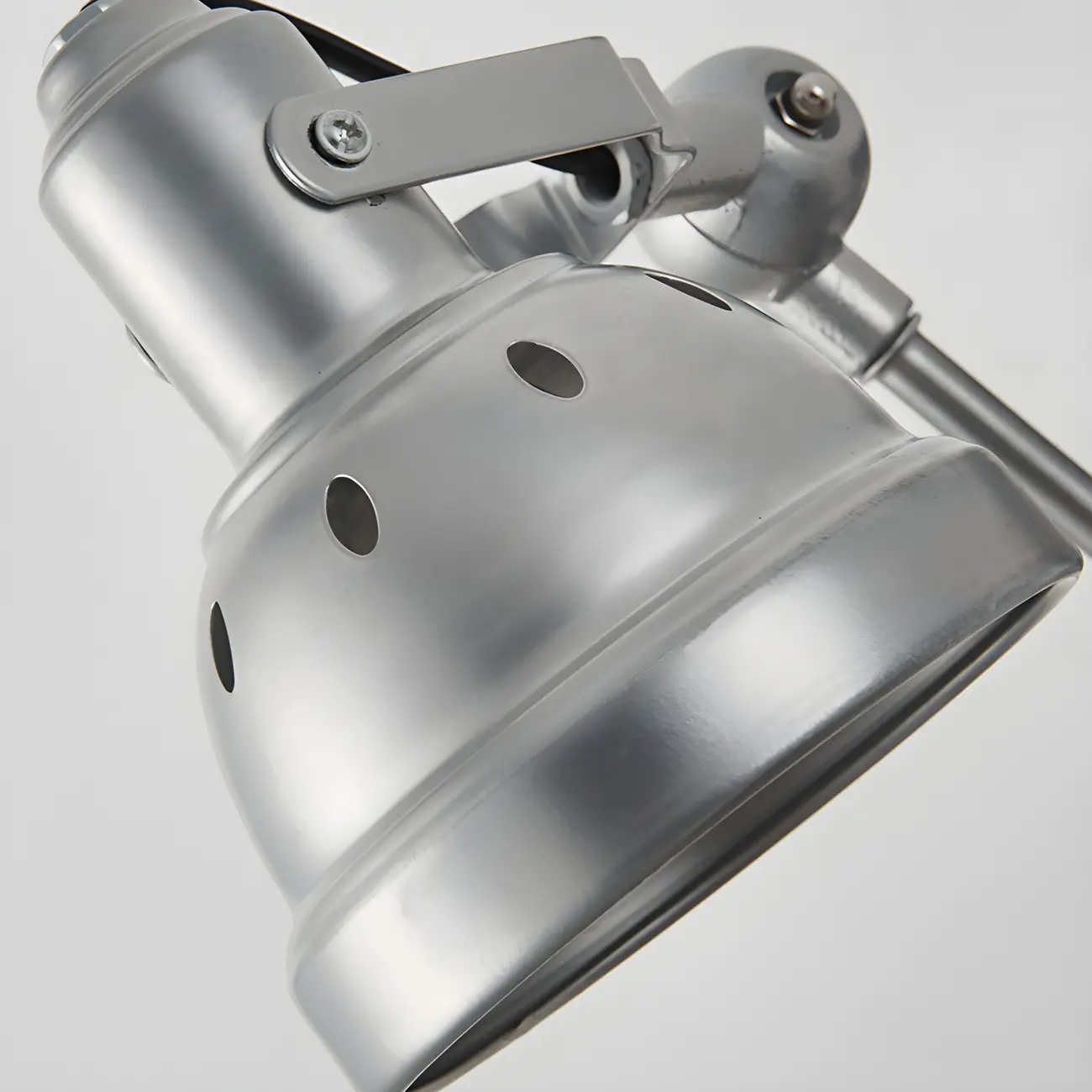 Industrial Metal Silver Adjustable Swing Arm Wall Light Image - 9 | homeyfad