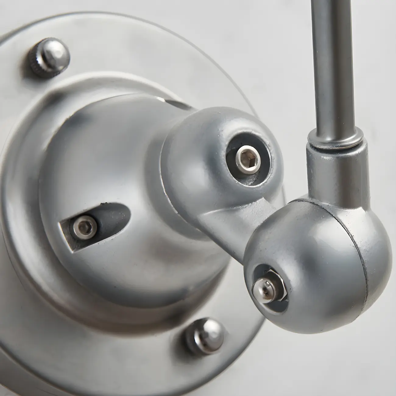 Industrial Metal Silver Adjustable Swing Arm Wall Light Image - 10 | homeyfad