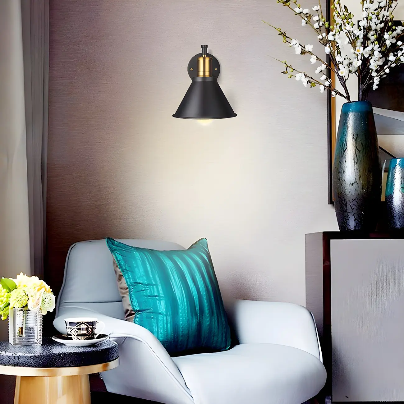 Cone Industrial Vanity Light for Bathroom Wall | homeyfad