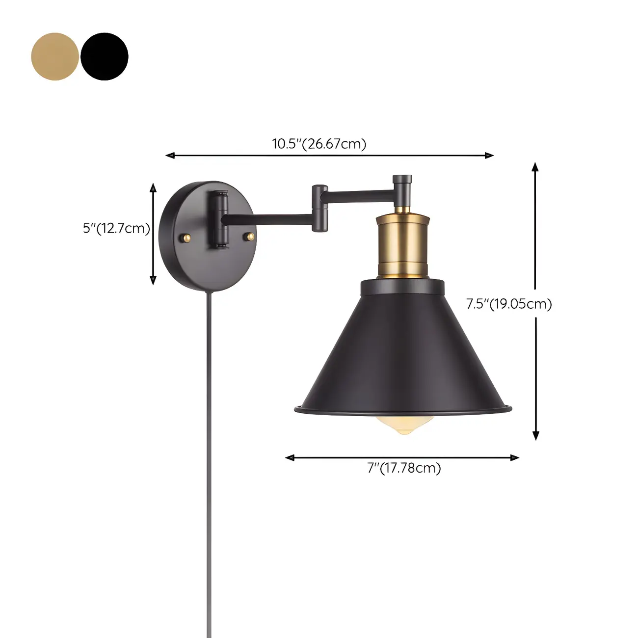 Cone Industrial Vanity Light for Bathroom Wall | homeyfad