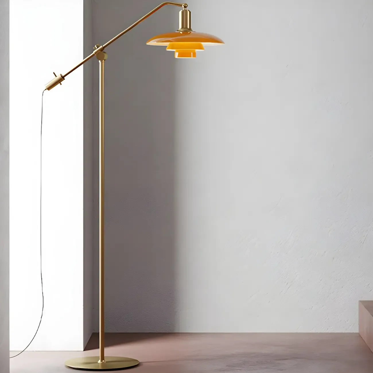 Gold Adjustable Modern Floor Lamp for Living Room Image - 3