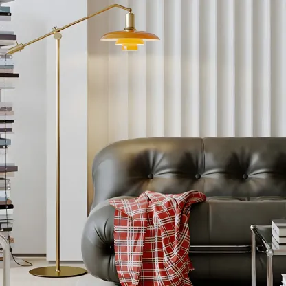 Gold Adjustable Modern Floor Lamp for Living Room Image - 1