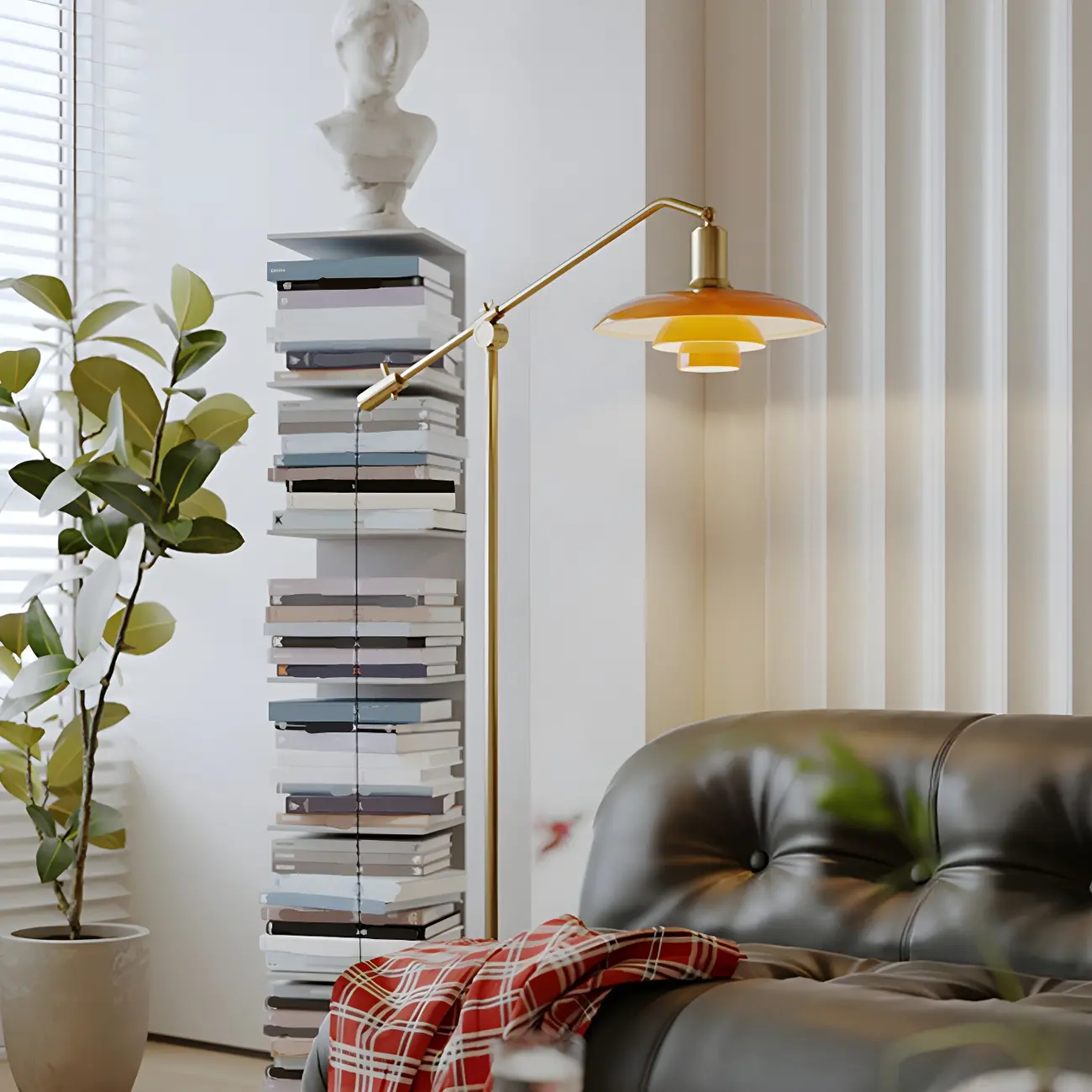 Gold Adjustable Modern Floor Lamp for Living Room Image - 4 | homeyfad