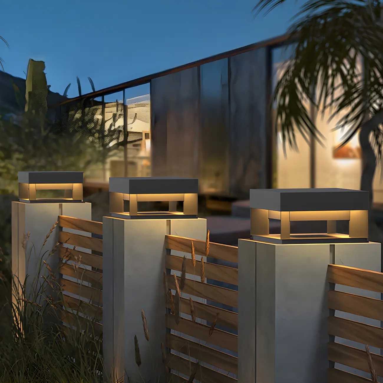 Modern Solar Black Metal Post Cap Light Image - 1 | homeyfad