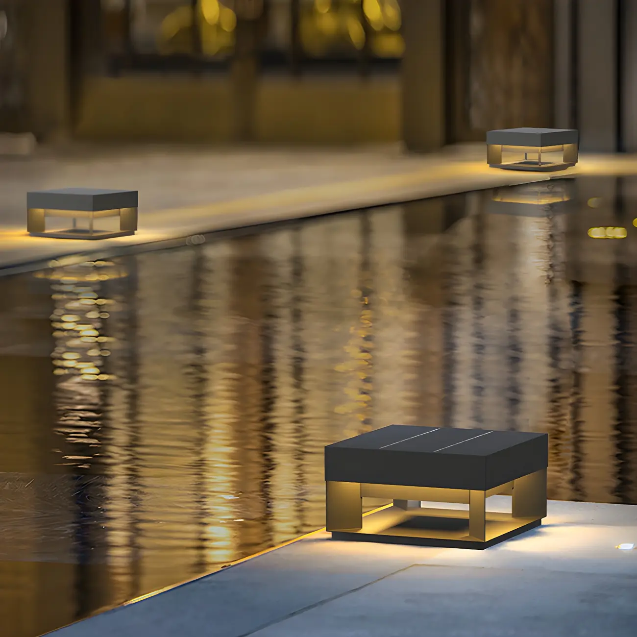 Modern Solar Black Metal Post Cap Light Image - 3 | homeyfad