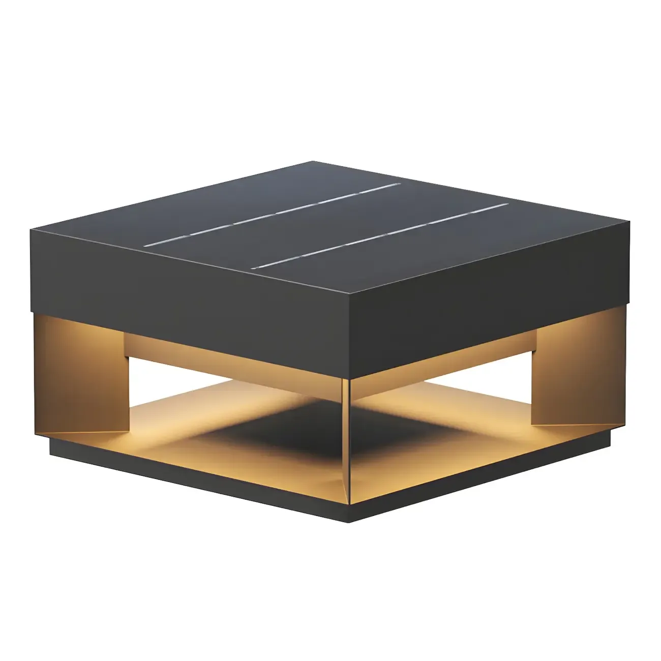 Modern Solar Black Metal Post Cap Light Image - 6