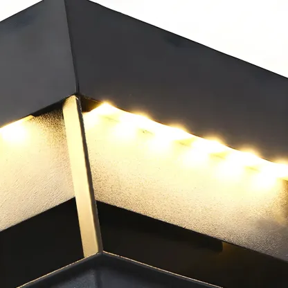 Modern Solar Black Metal Post Cap Light Image - 7